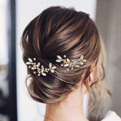 Sparkling Silver U-Shape Bridal Hair Pins Set