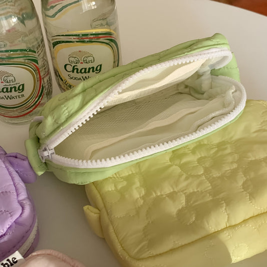 Colorful Makeup Bag Cute Storage Pouch Mini Quilted Floral Clutch