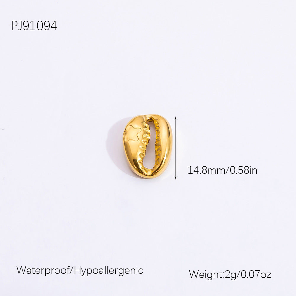 Heart Shaped Ocean Necklace Stainless Steel 18k Gold Pendant