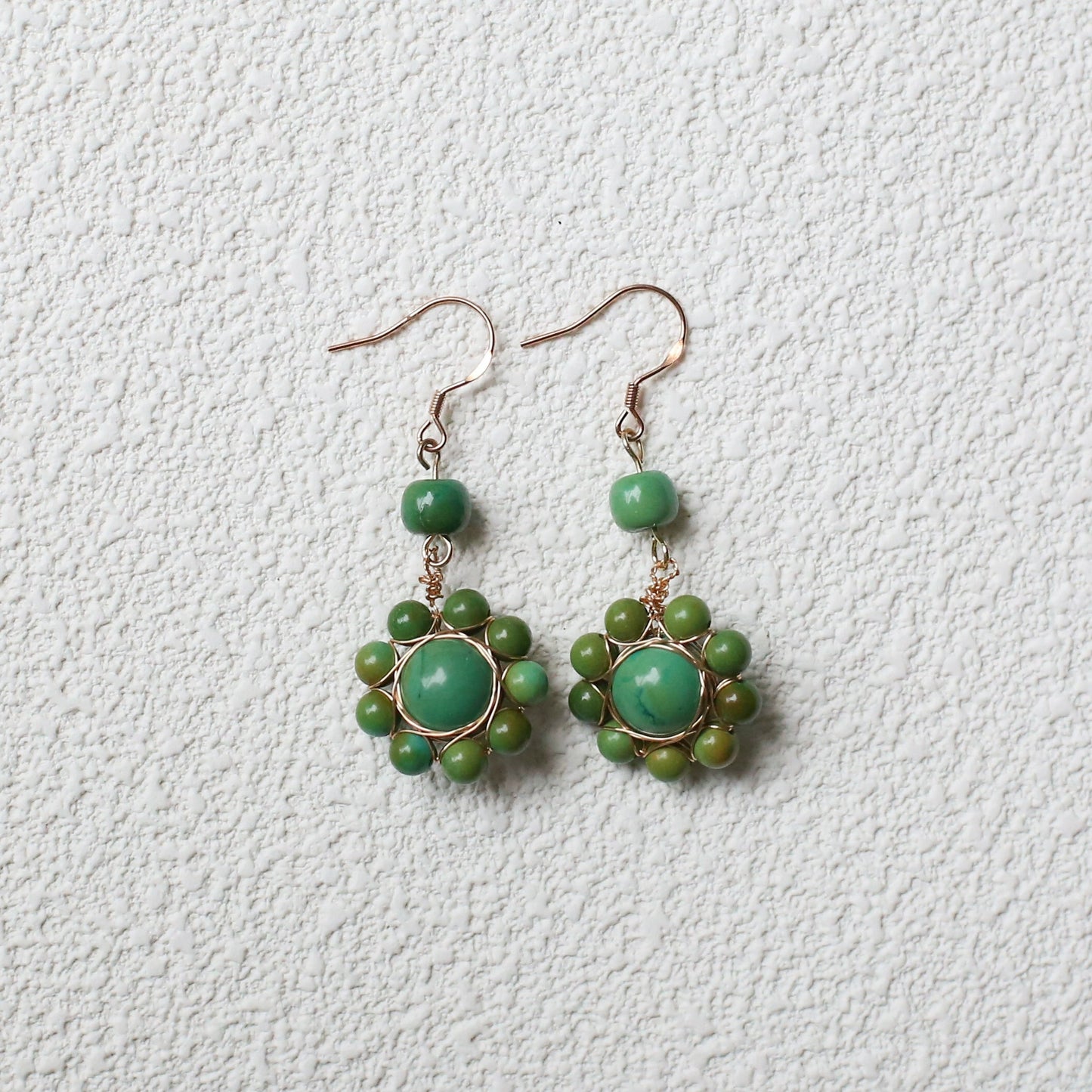 Tibetan Style Handmade Turquoise Earrings 925 Sterling Silver Ear Hooks Niche Retro Ethnic Style Jewelry