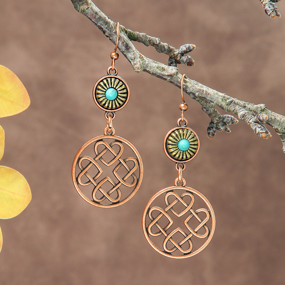 Bohemian Geometric Metal Earrings Creative Design for Women