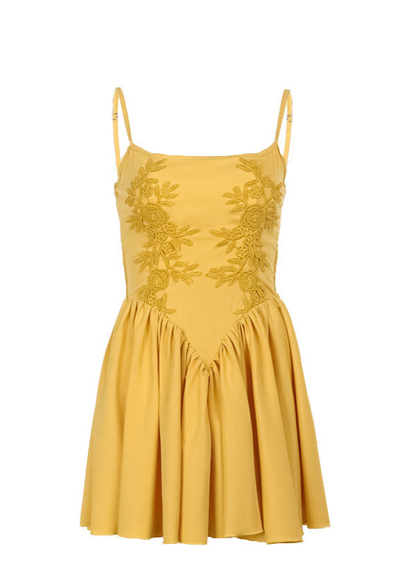 Floral Embroidered Fit And Flare Mini Dress