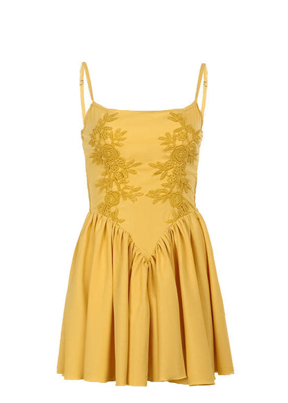 Floral Embroidered Fit And Flare Mini Dress