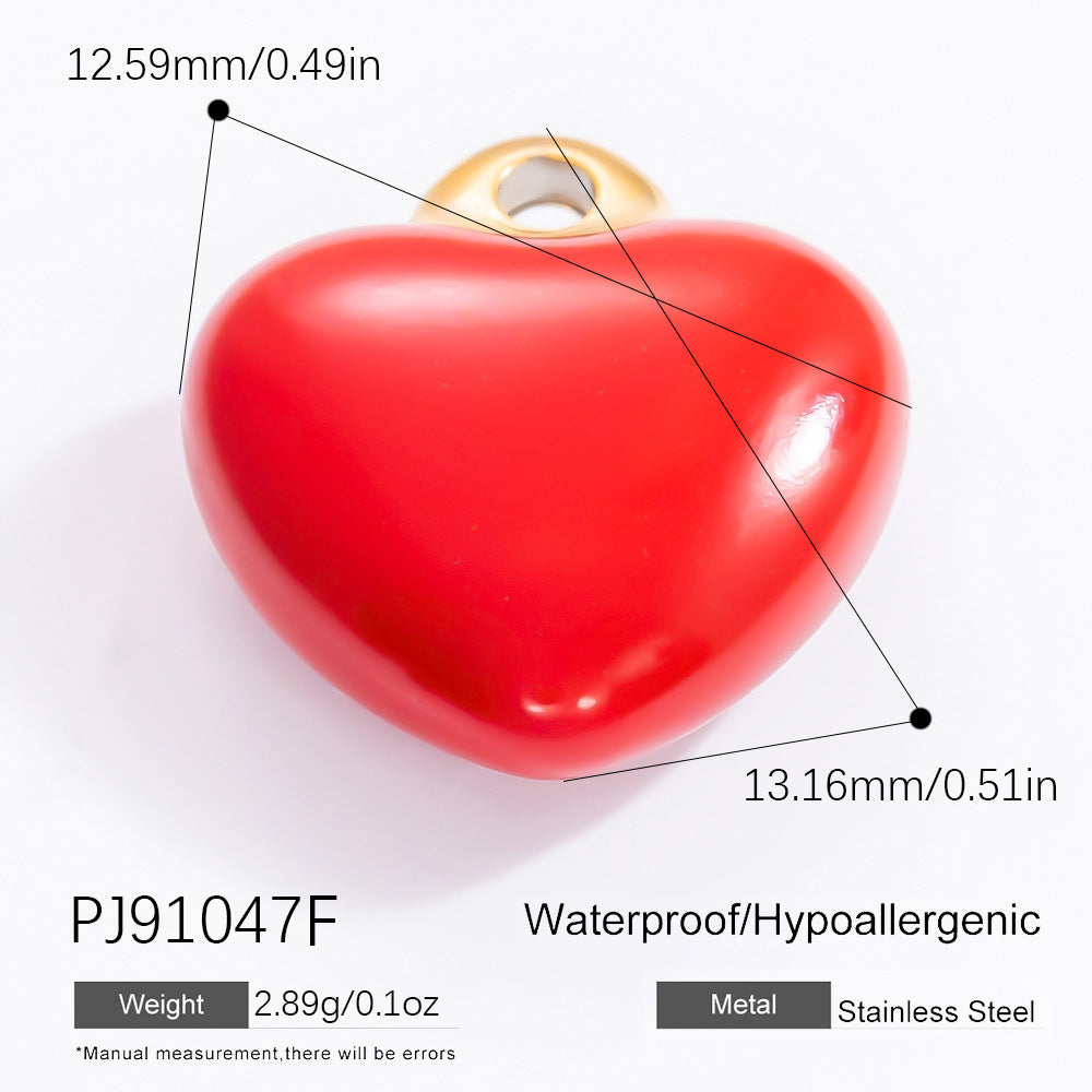 Heart-Shaped 18K Gold Stainless Steel Pendant Necklace