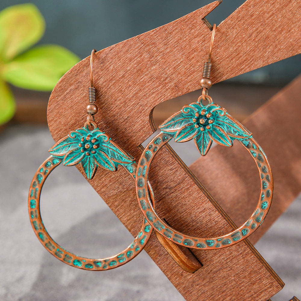 Trendy Geometric Alloy Earrings Set Vintage Bohemian Style