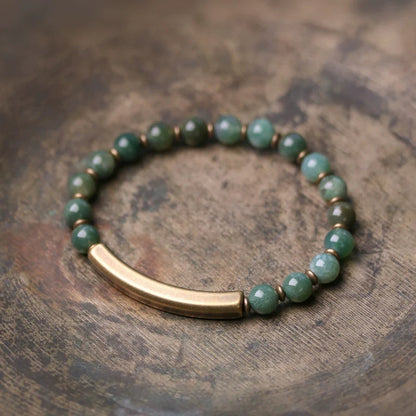 Red Blue Stone Beads Multi-Layer Bracelet Couple Original Retro Ethnic Style Bracelet Women'S Literary And Male Jewelry