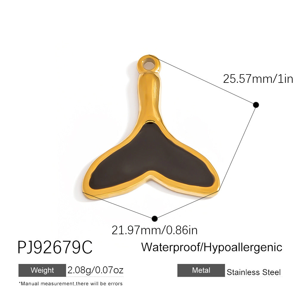 Heart Flower Pendant Accessories 18K Gold Plated Stainless Steel Jewelry