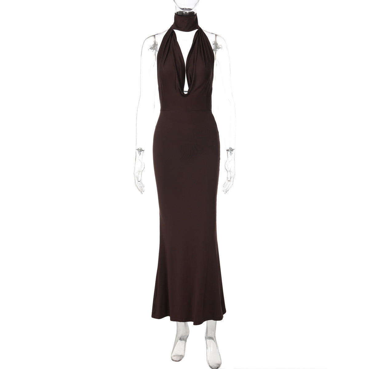 Backless Hollow Out Bodycon Dress Elegant Party Wear