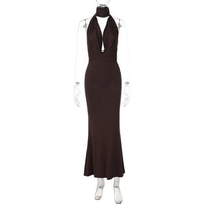 Backless Hollow Out Bodycon Dress Elegant Party Wear