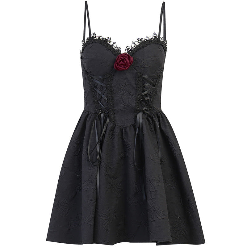 Summer Lace Trim Casual A-Line Dress