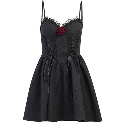 Summer Lace Trim Casual A-Line Dress