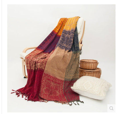 Shawl Blanket, Sofa Towel Blanket, Bed Blanket, Bay Window Mat, Chenille Jacquard Blanket