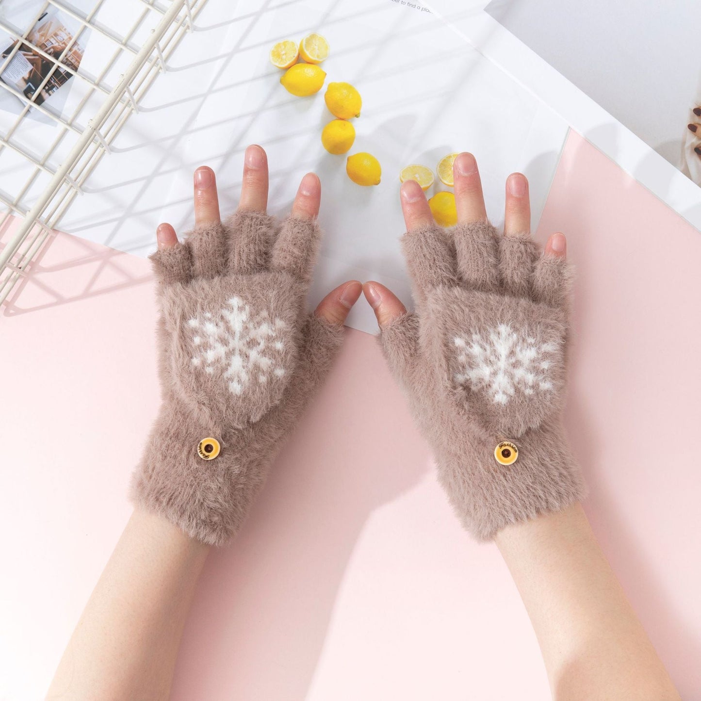 Cute Cartoon Fleece Gloves for Kids and Adults