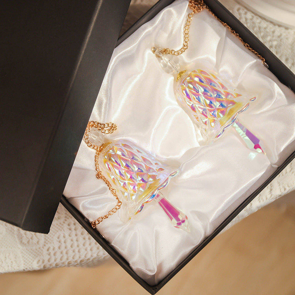 Rainbow Crystal Christmas Jingle Bell Hanging Suncatcher