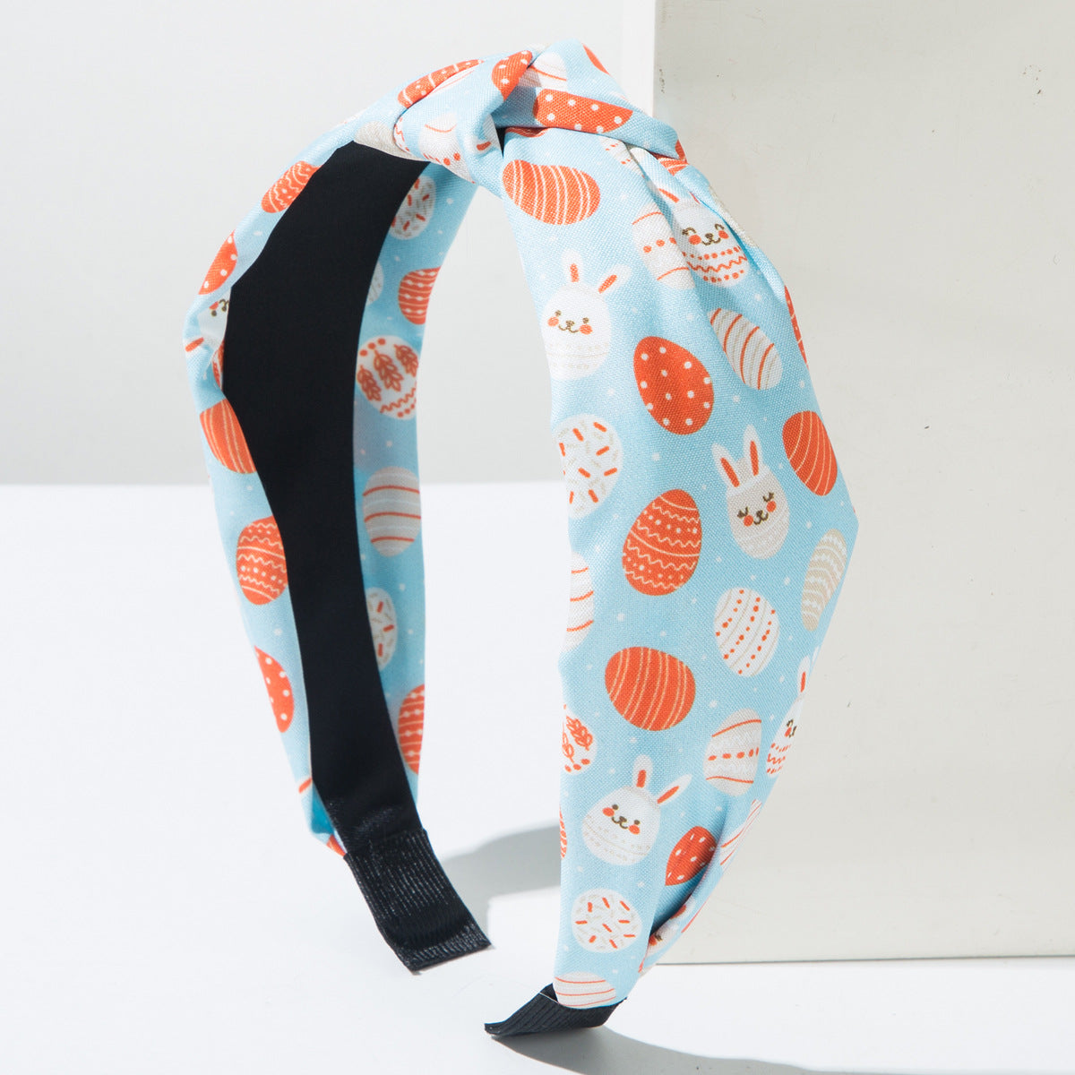 Trendy Easter Bunny Ear Headband Floral Knot Fabric Hairband