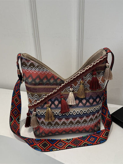 Trendy Bohemian Shoulder Bag Stylish Large Capacity Crossbody Bag