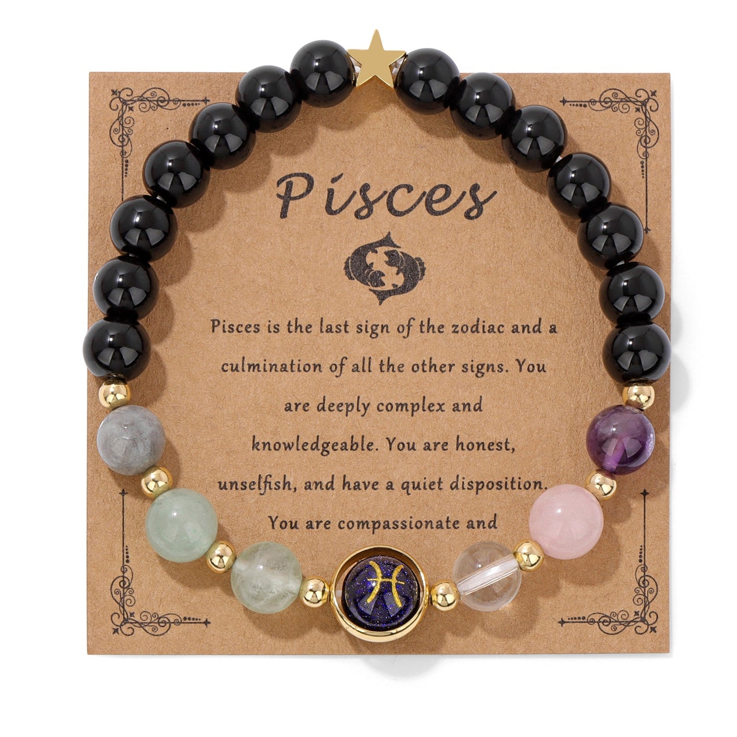 Vintage 12 Constellations Stone Beaded Bracelets
