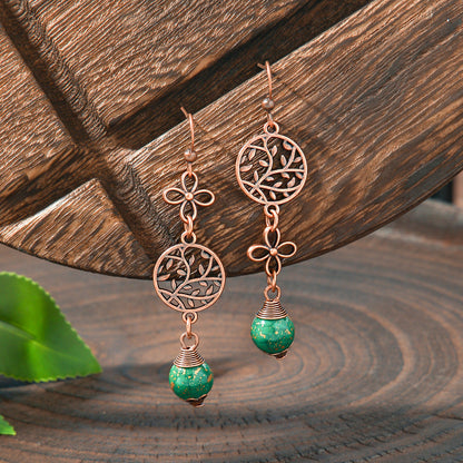 Elegant Vintage Leaf Dangle Earrings Zinc Alloy Art Design