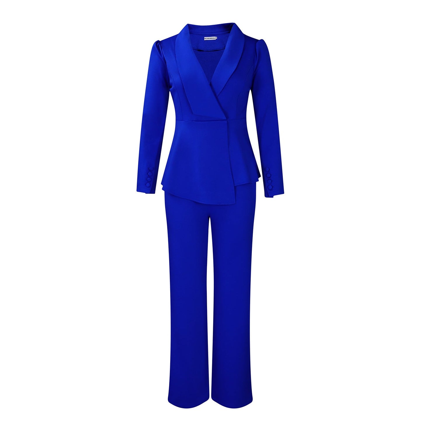 Elegant Ruffle Top And Wide Leg Pants Set For Women