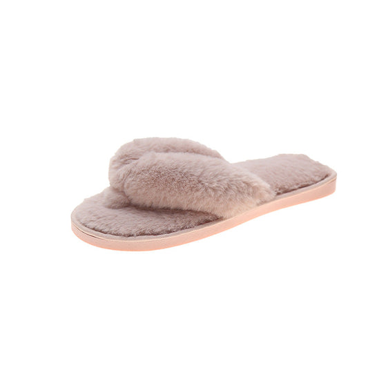 Soft Plush Open-Toe Indoor Slippers