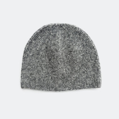 Solid Color Knit Beanie Hat for Women in Alpaca Wool Blend