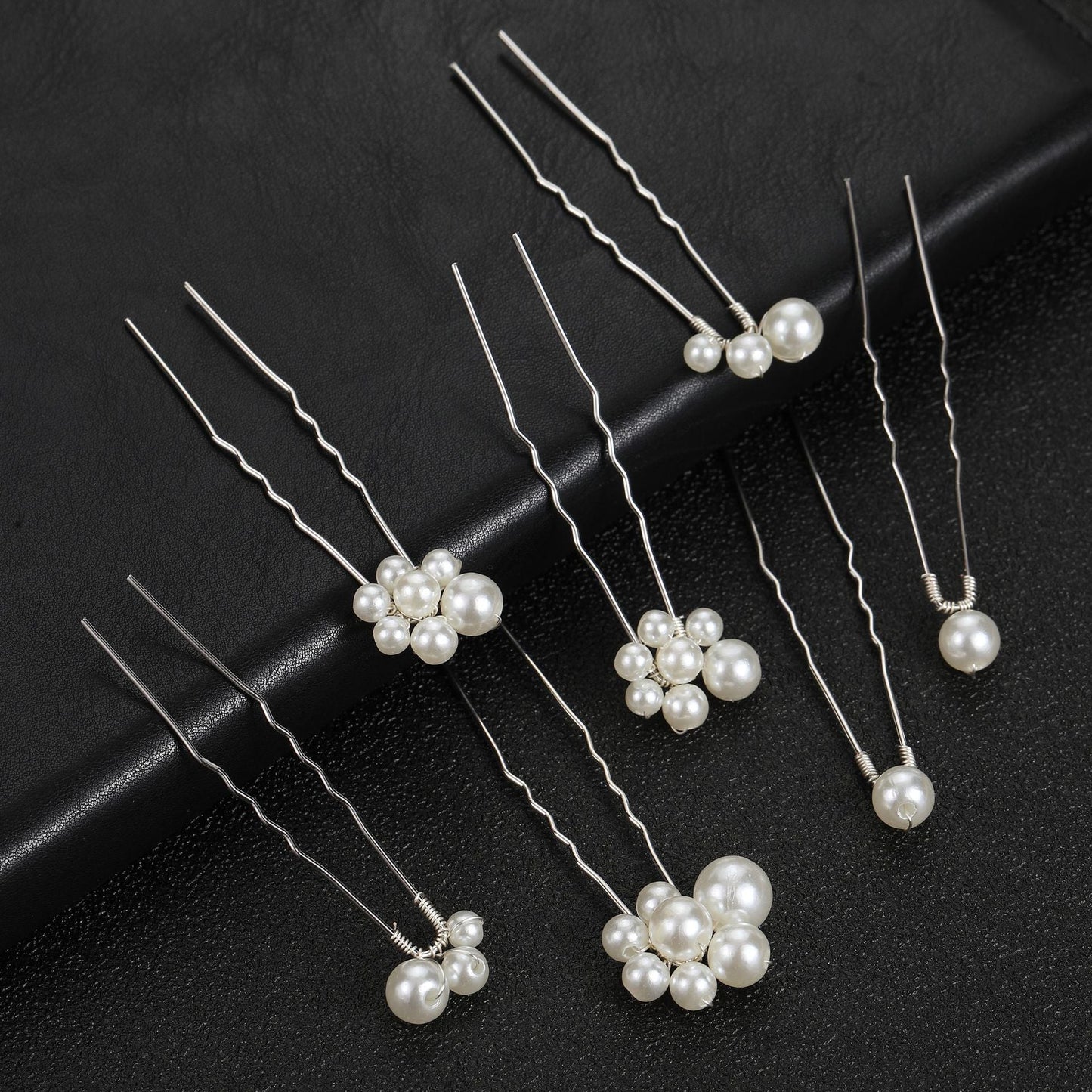 Set of 7 Pearl U-Shaped Hair Pins Bride Wedding Hair Accessories