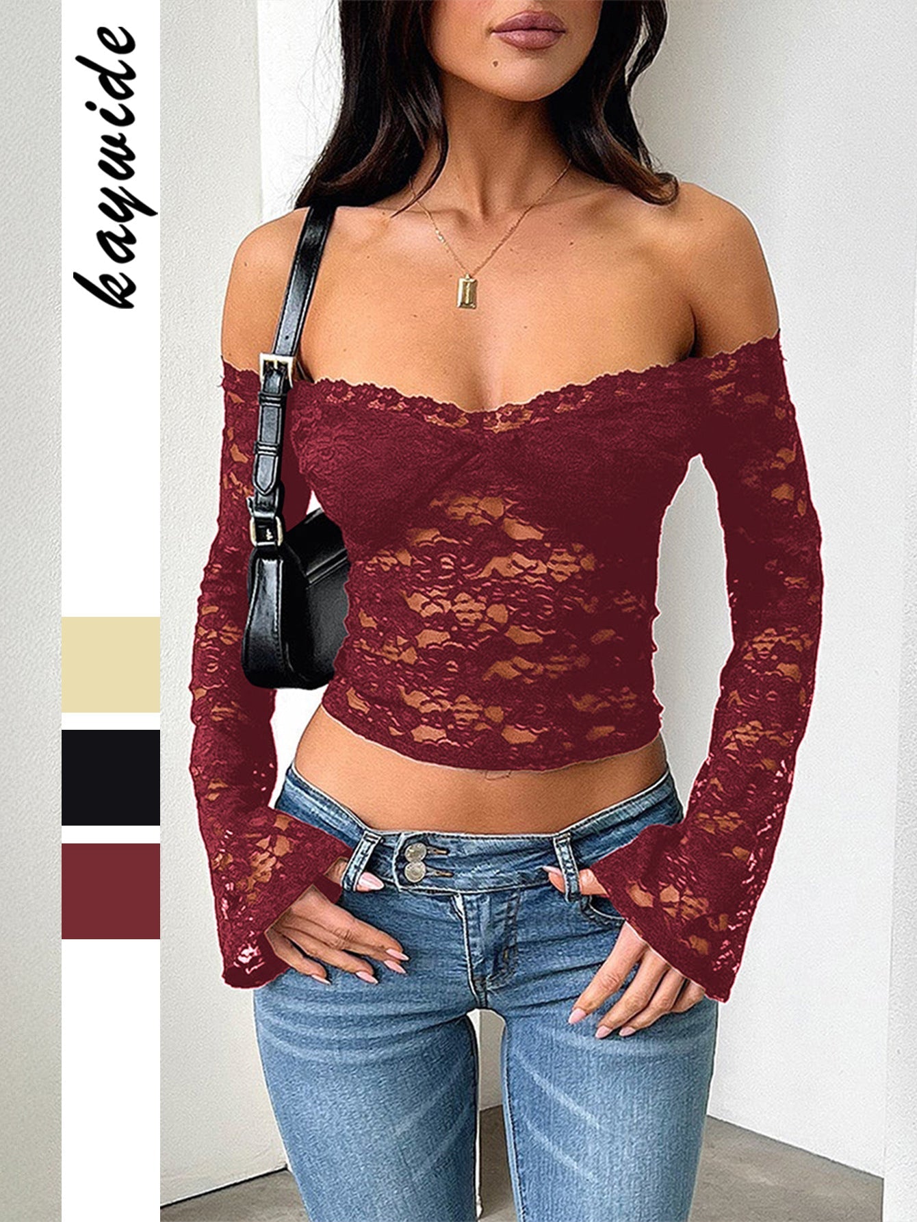 Sexy Lace Long Sleeve T-Shirt for Women