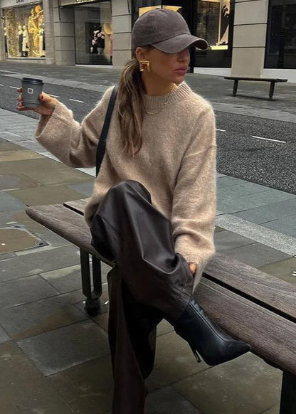 Oversized Mohair Blend Sweater With Plush Texture