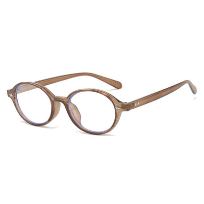 Trendy Oval Sunglasses Retro Clear Lenses Casual Elegant Frames
