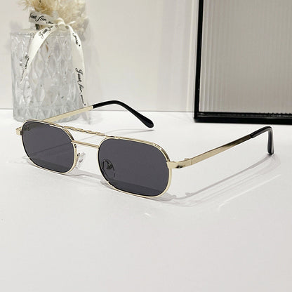 Trendy Rectangle Narrow Frame Sunglasses for Men and Women
