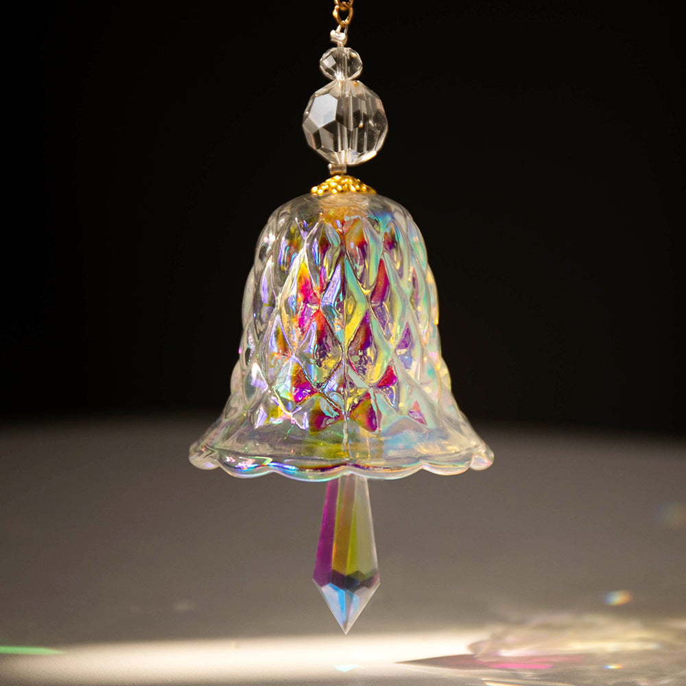 Rainbow Crystal Christmas Jingle Bell Hanging Suncatcher