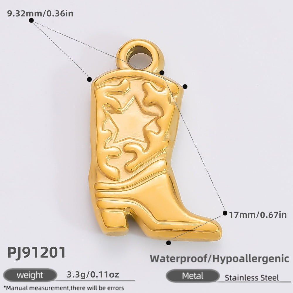 18k Gold Plated Stainless Steel DIY Jewelry Accessories Trendy Bracelet Necklace Charms