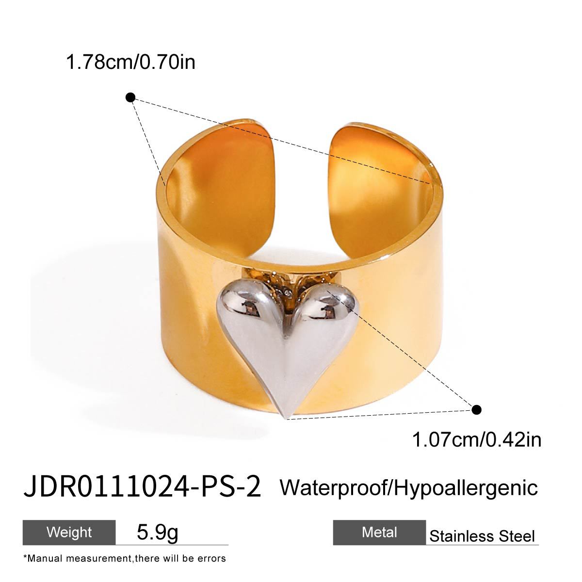 Love Color Block Adjustable Rings