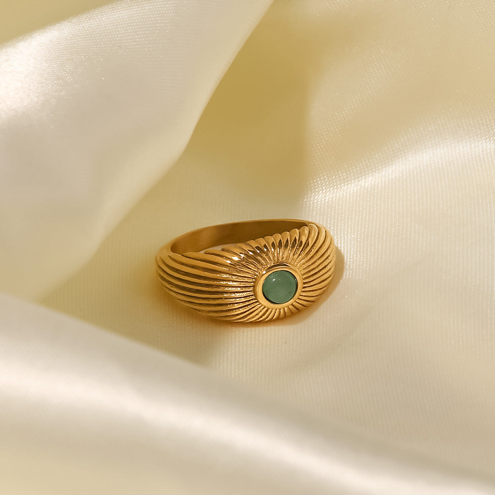 Punk Green Gemstone Ring