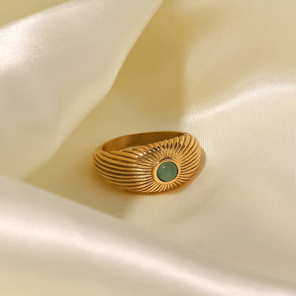 Punk Green Gemstone Ring