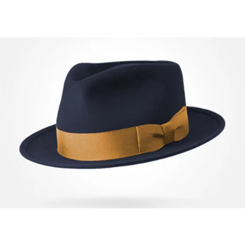 Classic Wool Felt Fedora Hat for Autumn and Winter