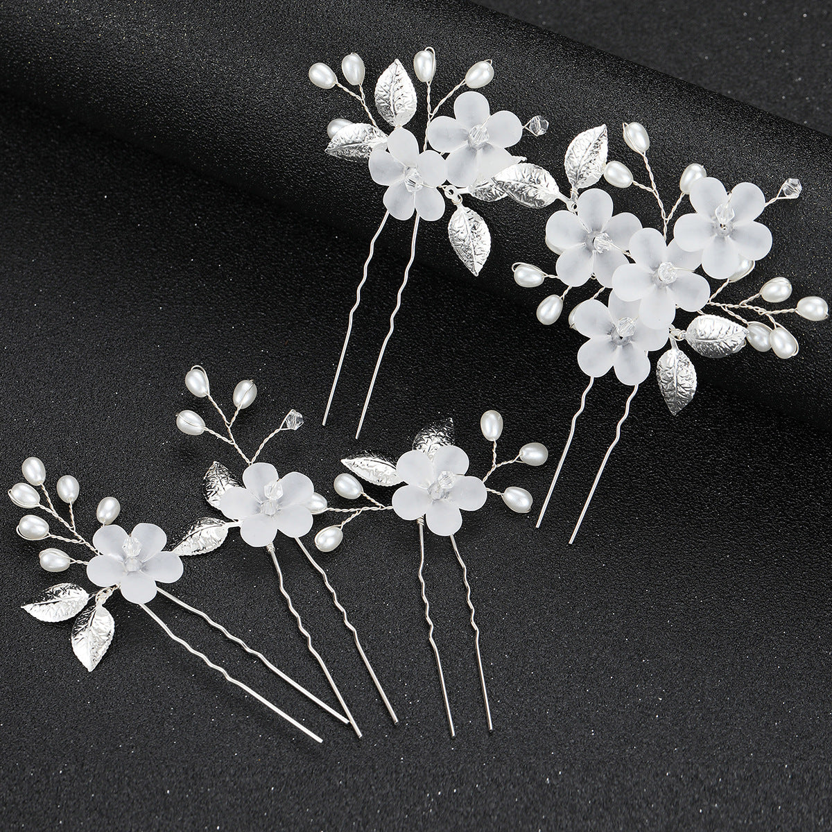 Flower Leaf U-Shaped Hair Pins Bridal Hair Accessories