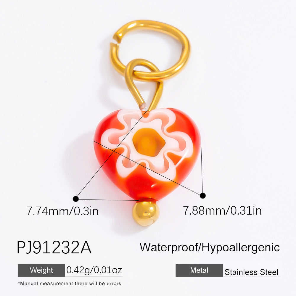 Heart-Shaped Stainless Steel 18K Gold Necklace Pendant DIY Jewelry