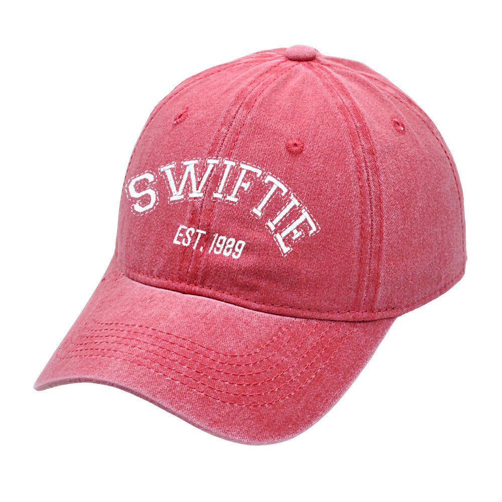 Letter Enbroidered Washed Simple Baseball Caps