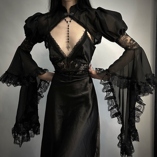 Chic Black Chiffon Kimono Cardigan Elegant Casual Summer Wear