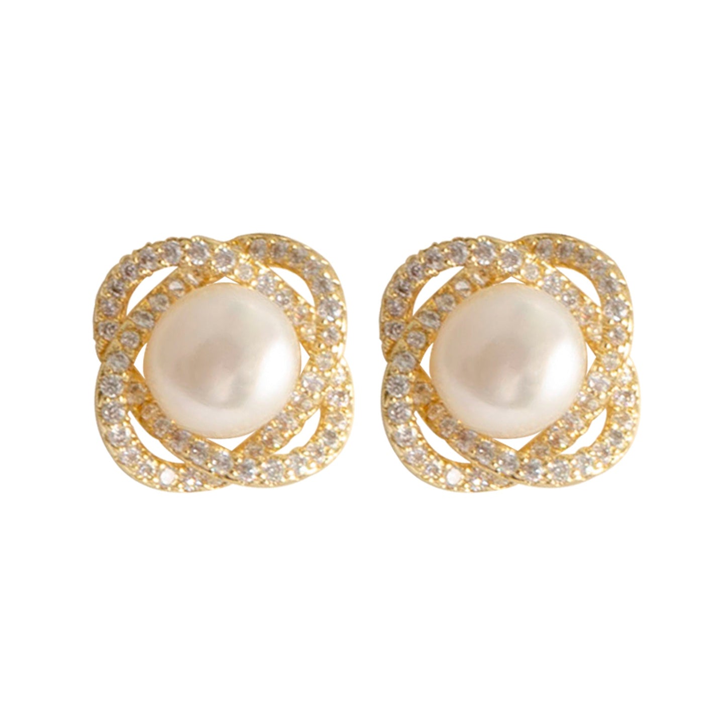 Elegant Natural Freshwater Pearl Stud Earrings For Women