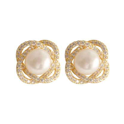 Elegant Natural Freshwater Pearl Stud Earrings For Women