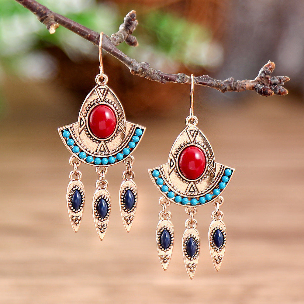 Fashion Tassel Bead Earrings for Women Stylish Vintage Jewelry