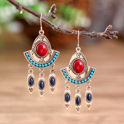 Fashion Tassel Bead Earrings for Women Stylish Vintage Jewelry