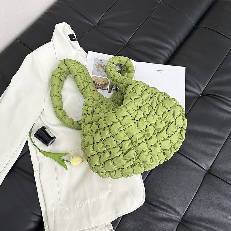 Wrinkled Cloud Crossbody Bag Trendy Nylon Tote