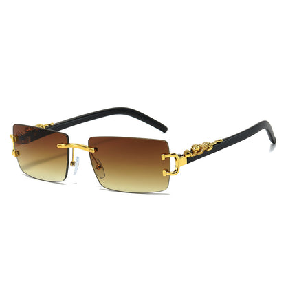 Trendy Unframed Cheetah Print Sunglasses for Men and Women