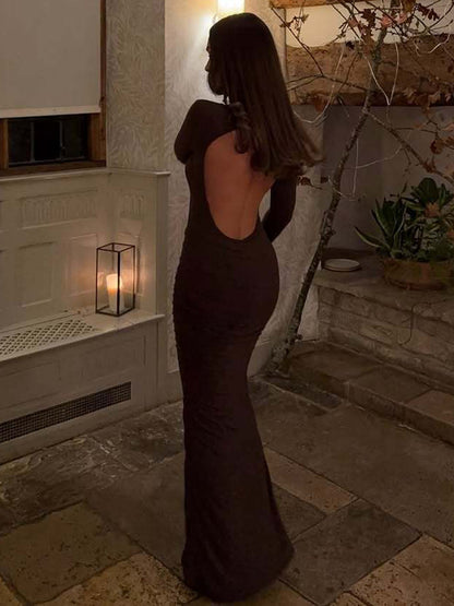 Trendy Hollow Back Bodycon Dress for Parties