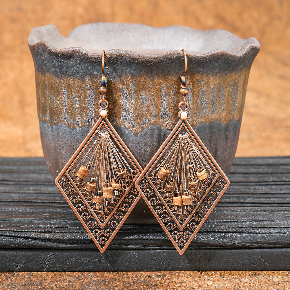 Bohemian Long Geometric Tassel Earrings Jewelry Set