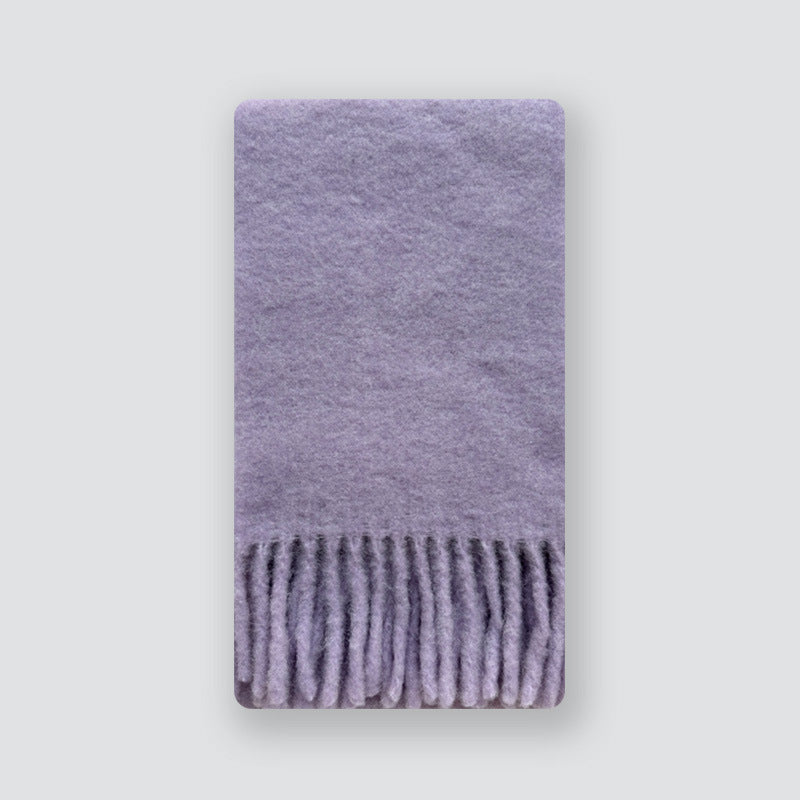 Alpaca Blend Scarf with Fringe - Elegant All-Season Accessory