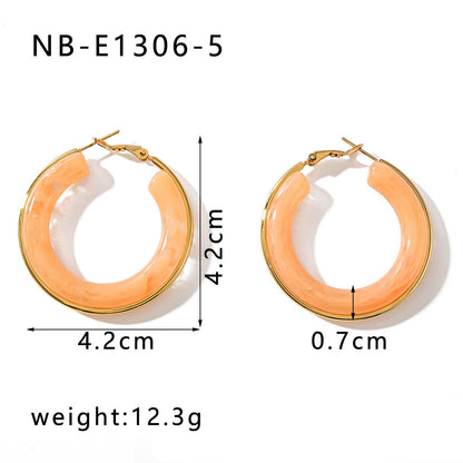 Vintage Acrylic Geometric Hoop Earrings